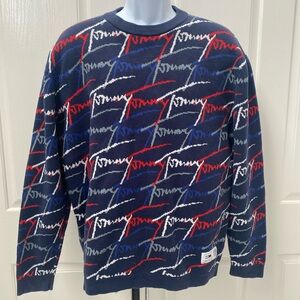 TOMMY HILFIGER Blue Vintage Crew Sweater M